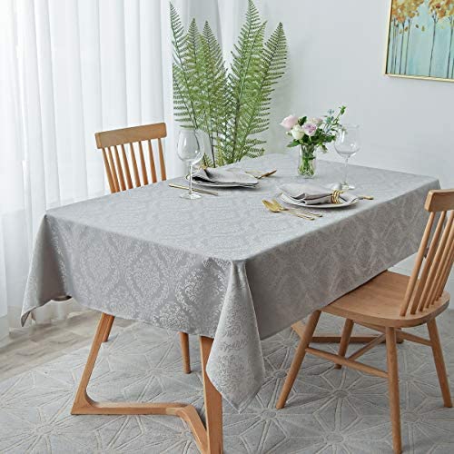 Jacquard Table Cloth Damask Pattern Rectangle 52 x 70 Inch Sage Green