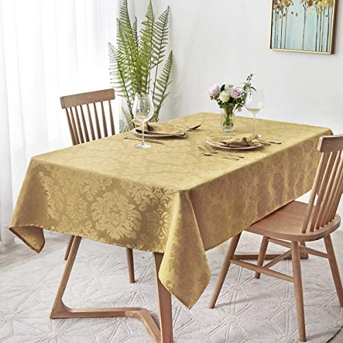 Jacquard Table Cloth Damask Pattern Rectangle 52 x 70 Inch Sage Green