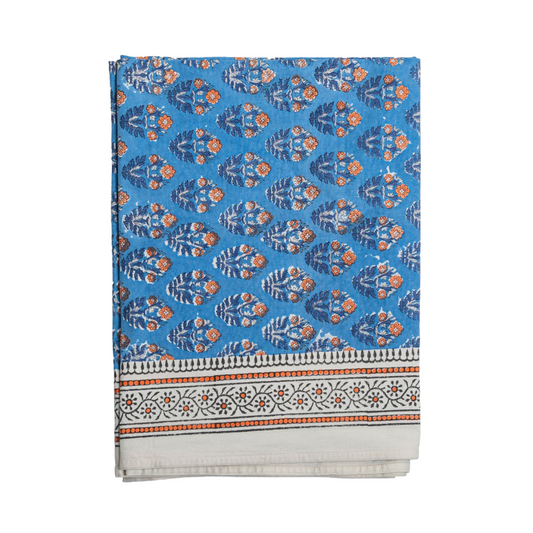 Blue Skies Cabana Printed Floral Tablecloth