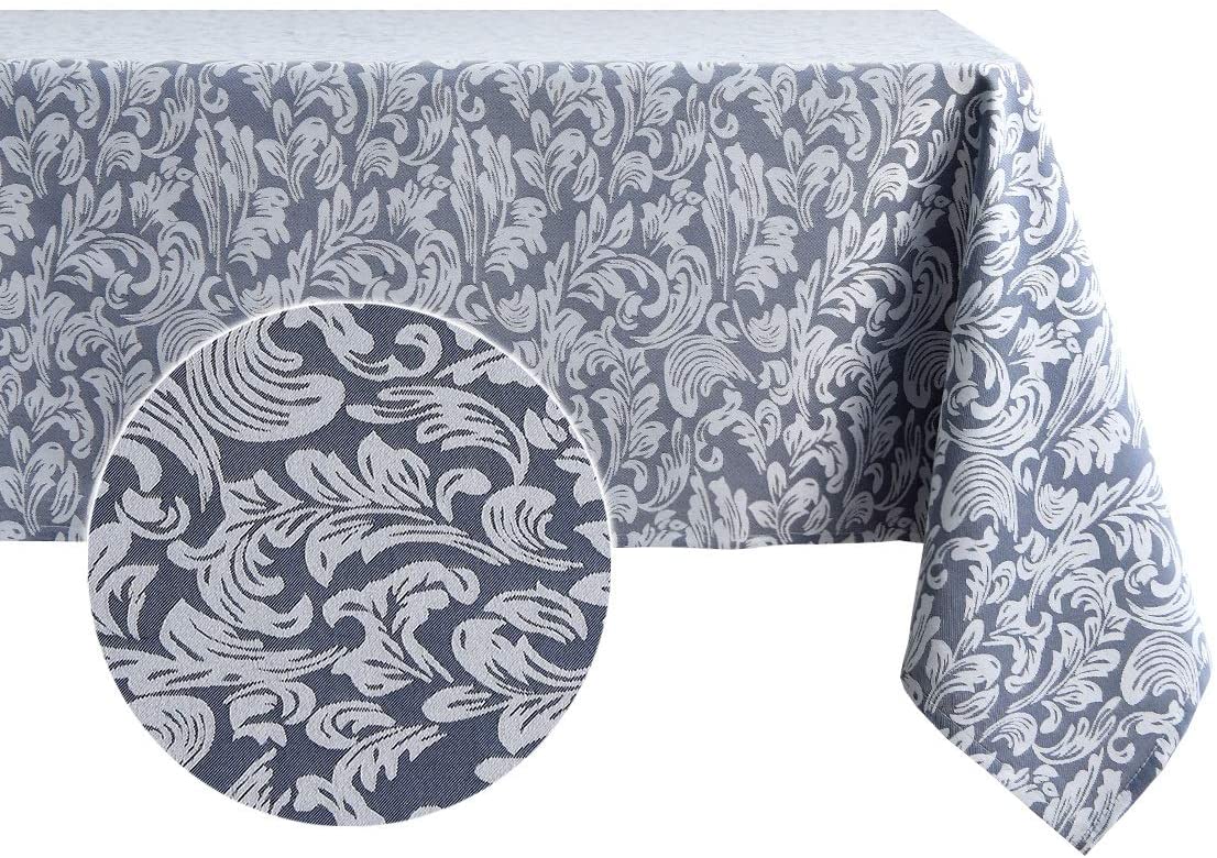 Jacquard Table Cloth Damask Pattern Rectangle 52 x 70 Inch Sage Green