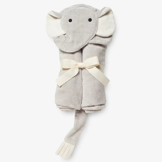 Elegant Baby Hooded Baby Bath Towel | Grey Elephant