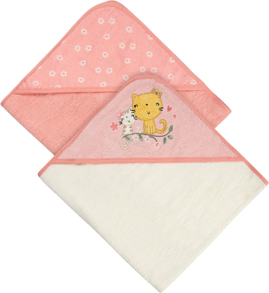 Gerber 2-Pack Baby Girls Hooded Towel - Kitty Floral