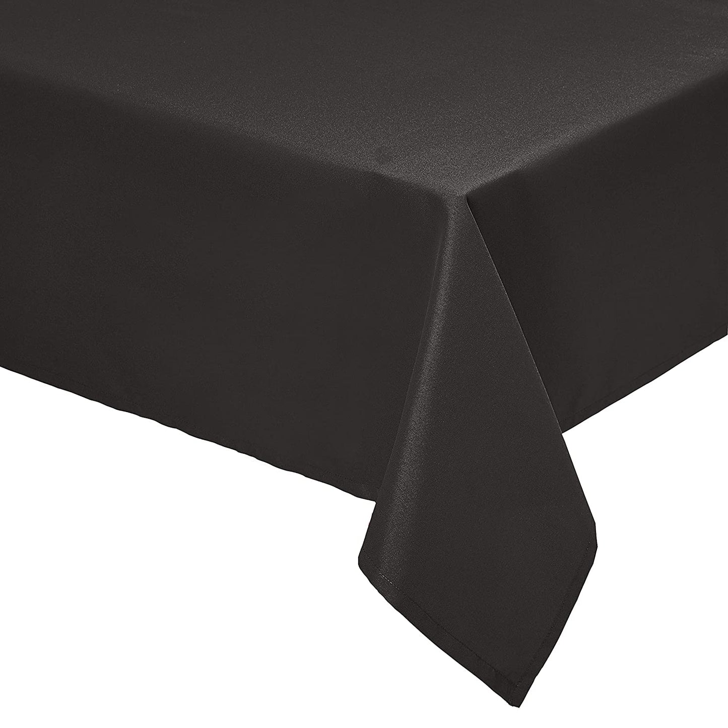 Round Washable Polyester Fabric Tablecloth Round 108", Black, Pack of 4