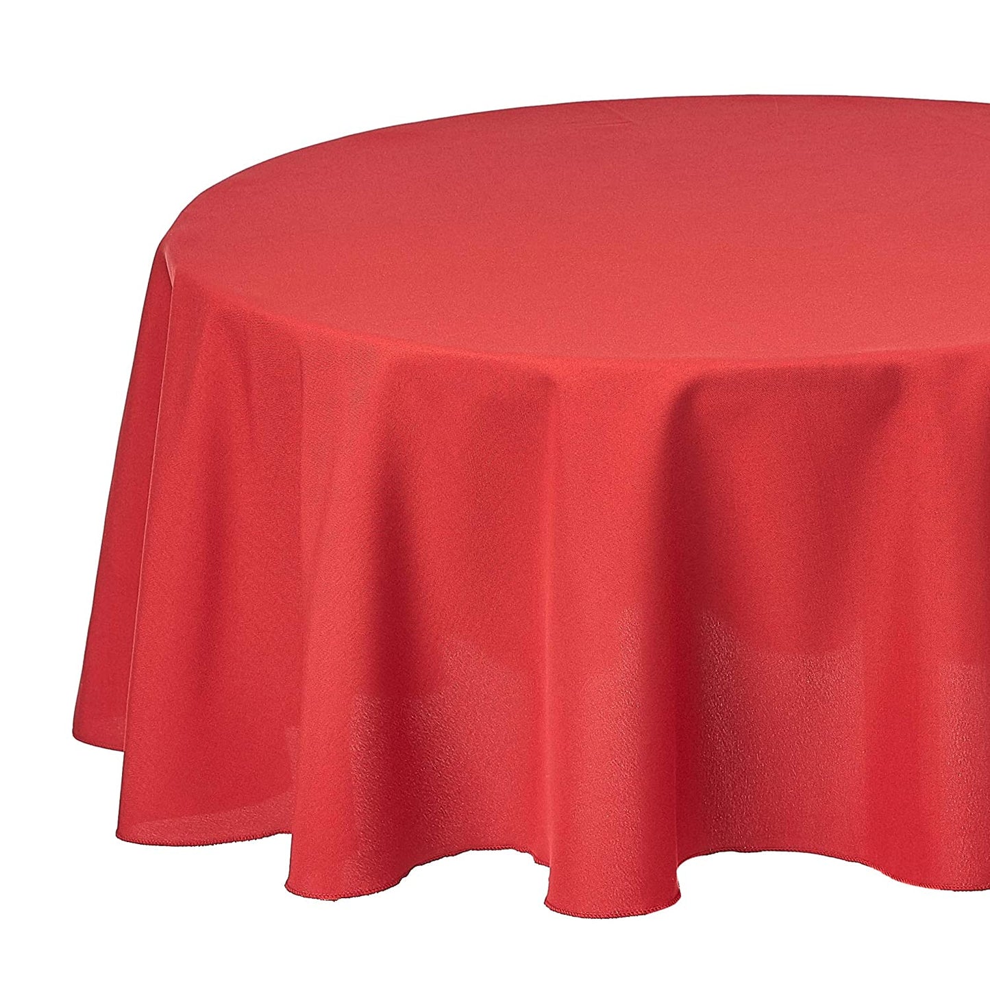 Round Washable Polyester Fabric Tablecloth Round 108", Black, Pack of 4