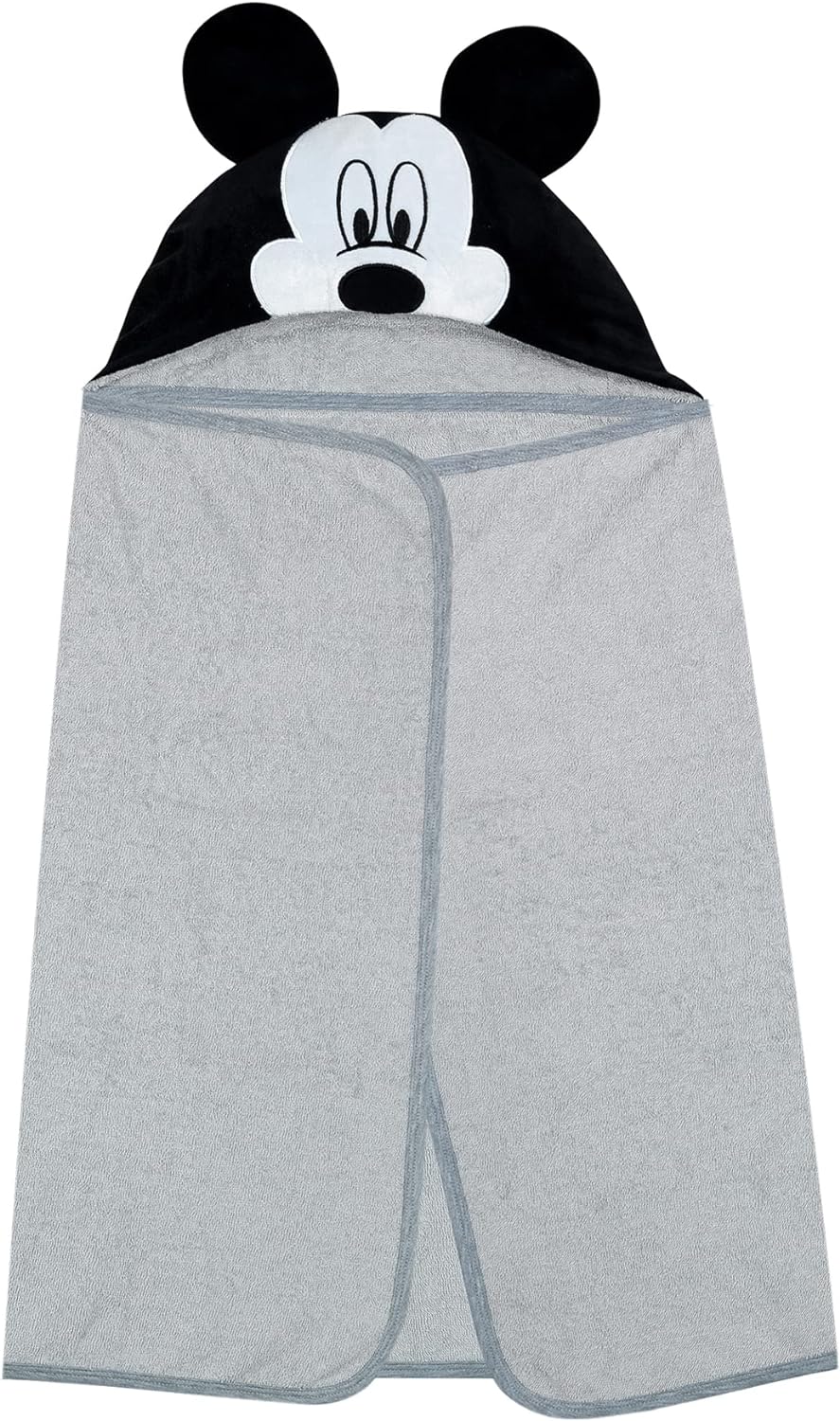 Lambs & Ivy Disney Baby Mickey Mouse Gray Hooded Baby Bath Towel