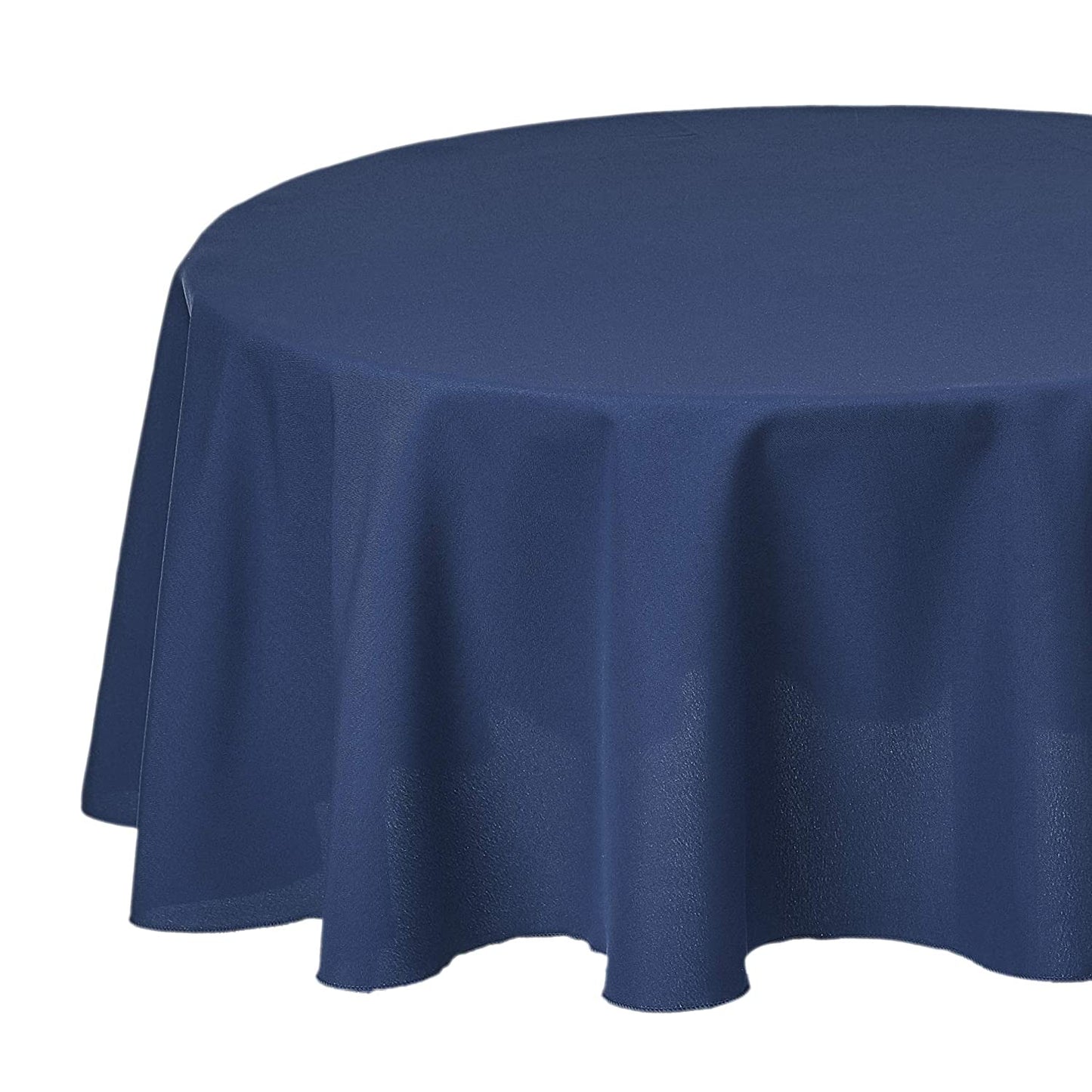 Round Washable Polyester Fabric Tablecloth Round 108", Black, Pack of 4