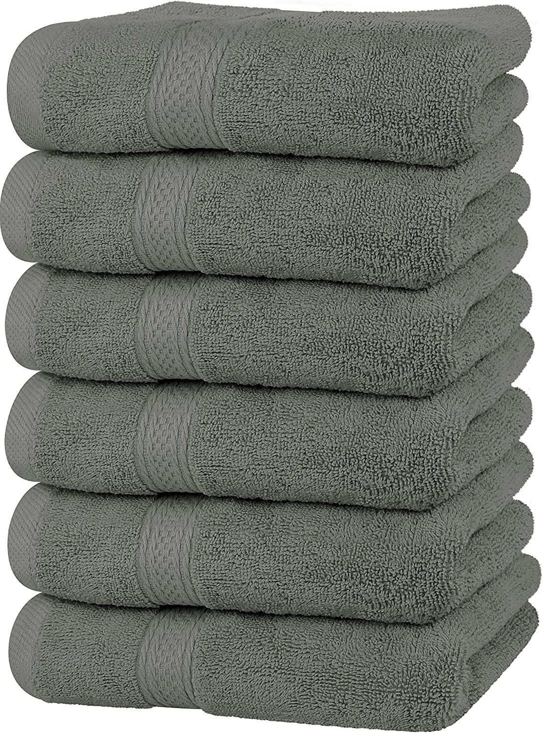Premium Grey Hand Towels -16 x 28 inches 6 Pack