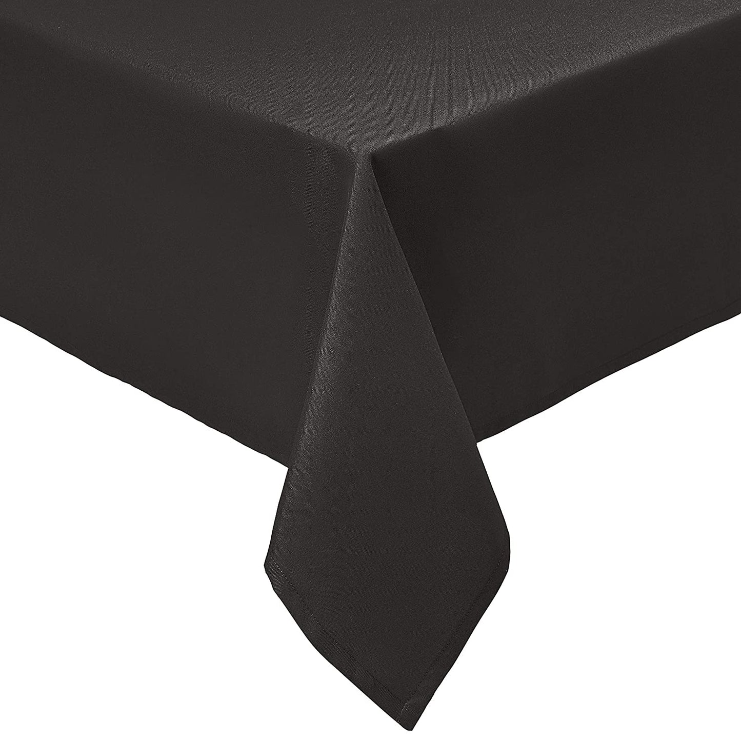 Round Washable Polyester Fabric Tablecloth Round 108", Black, Pack of 4