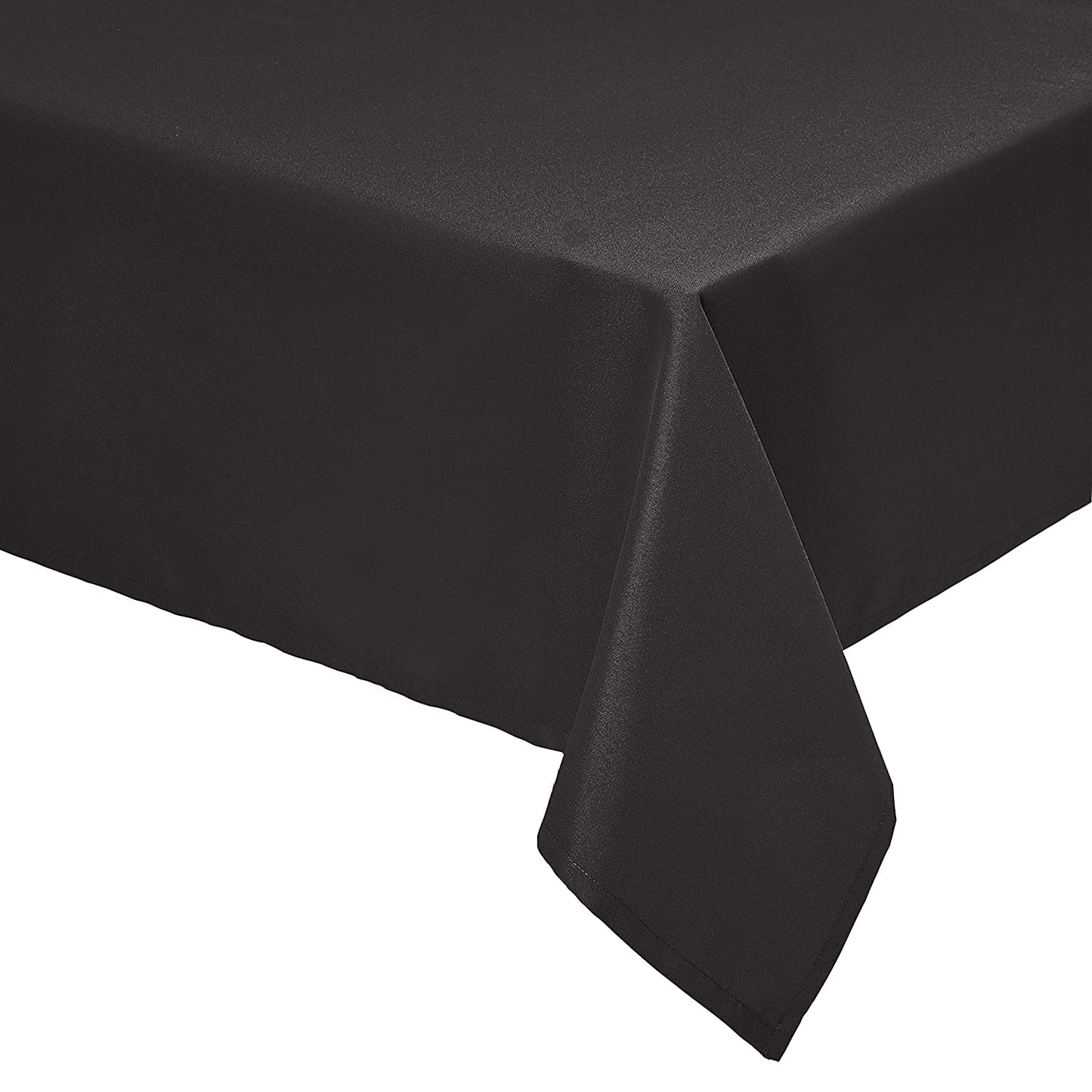Round Washable Polyester Fabric Tablecloth Round 108", Black, Pack of 4