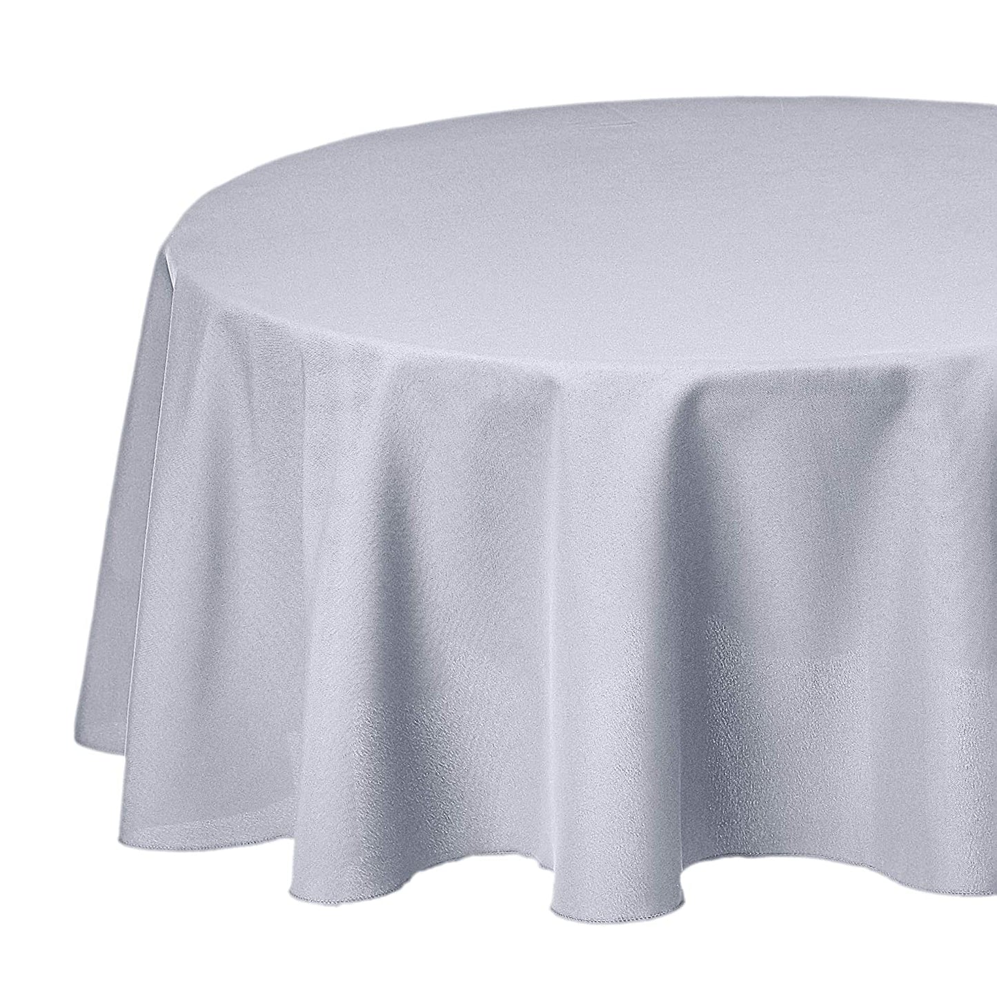 Round Washable Polyester Fabric Tablecloth Round 108", Black, Pack of 4