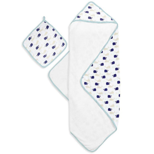 Aden+Anais Hooded Towel &  Washcloth High Seas