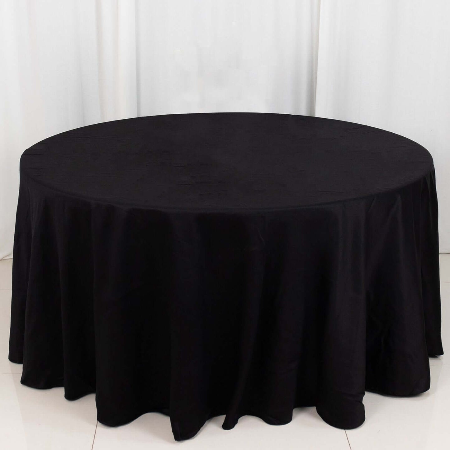 Black Round 100% Cotton Linen Seamless Tablecloth 120"