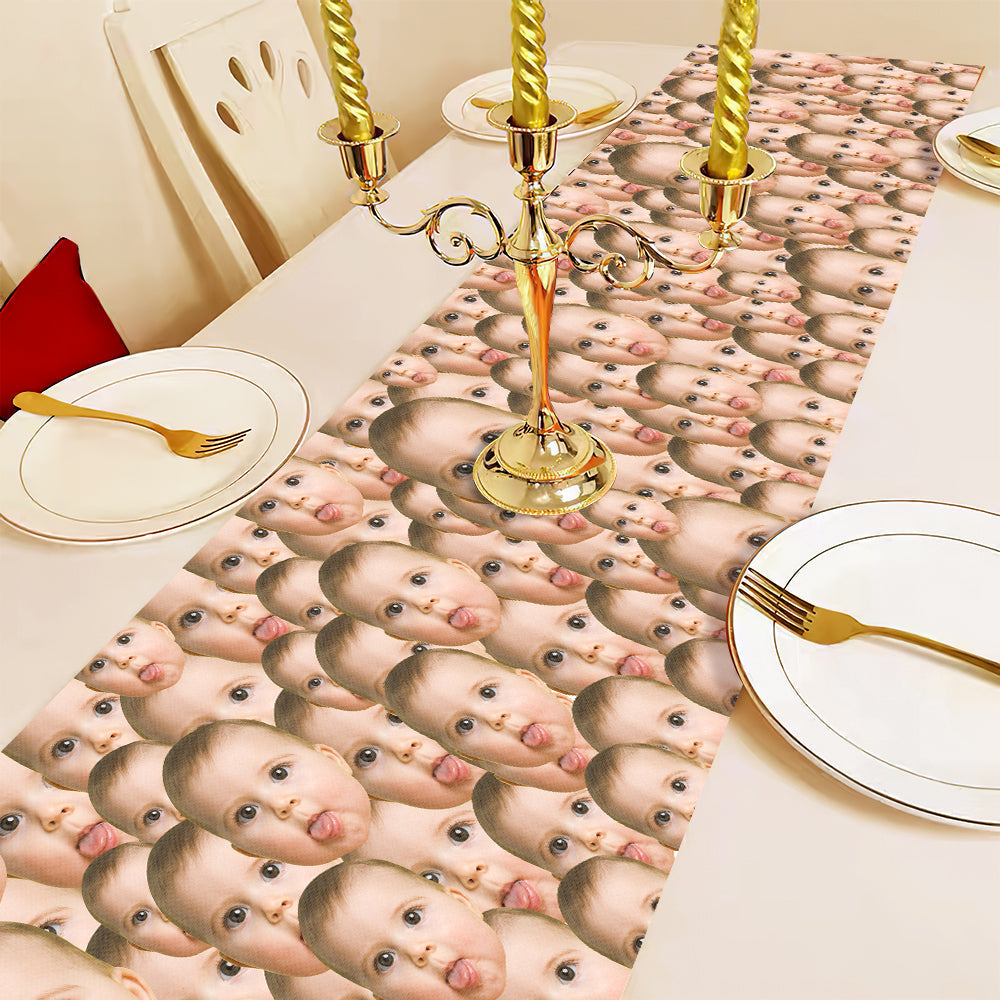 Funny Table Runner Personalized Photo Table Runner Polyester Table Runner Home Decor