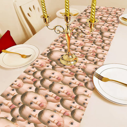 Funny Table Runner Personalized Photo Table Runner Polyester Table Runner Home Decor