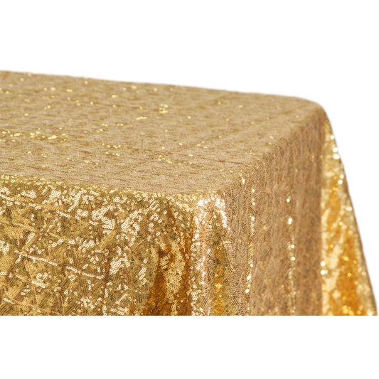 Diamond Glitz Sequin Rectangular Tablecloth 90"x156" - Gold