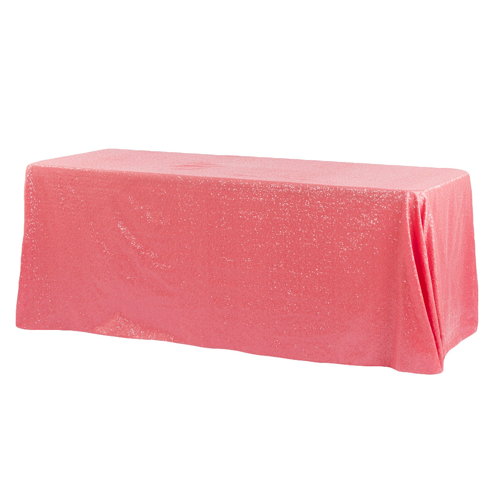 Glitz Sequin 90"x156" Rectangular Tablecloth - Coral
