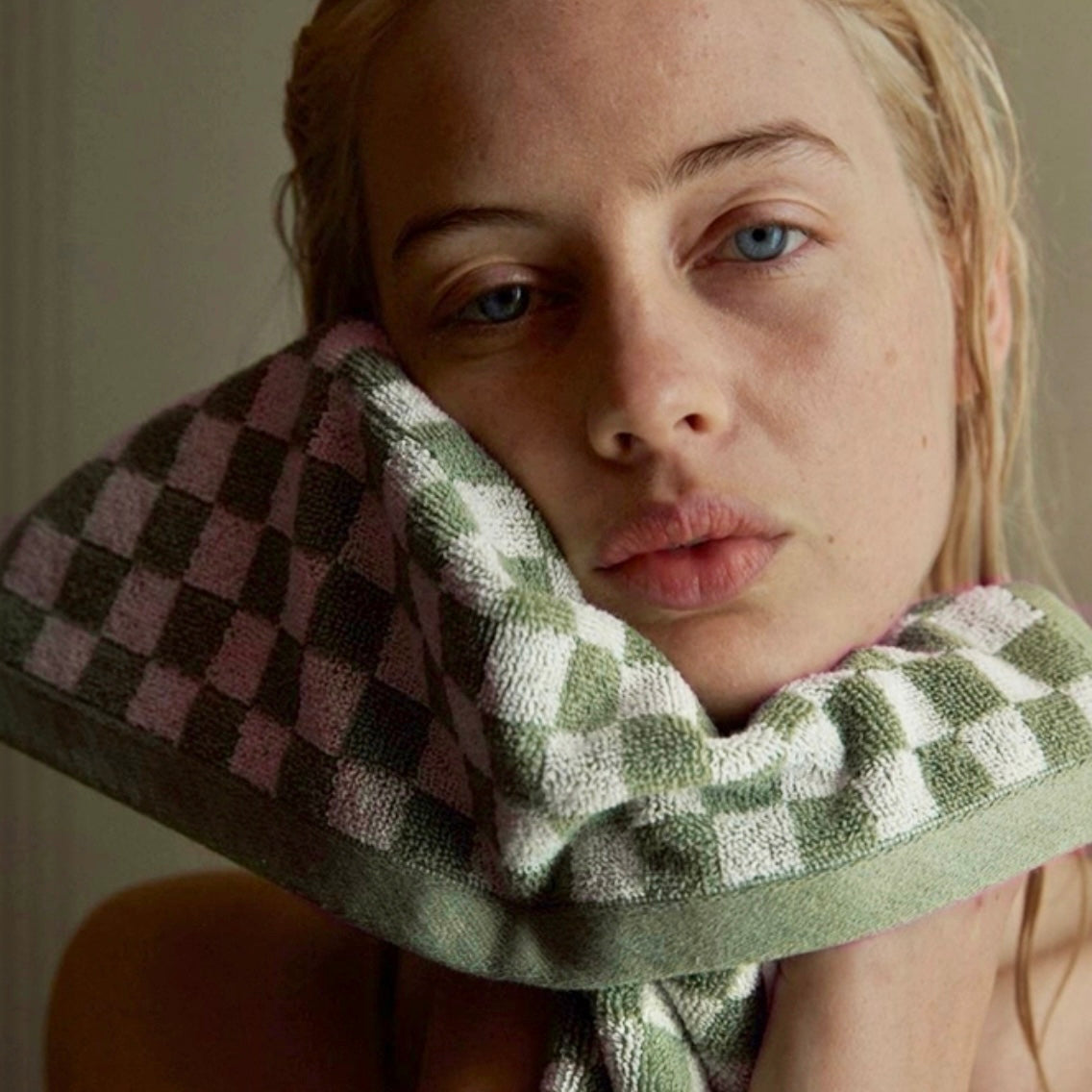 Checkerboard Face Towel