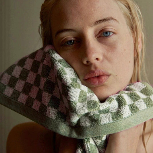 Checkerboard Face Towel