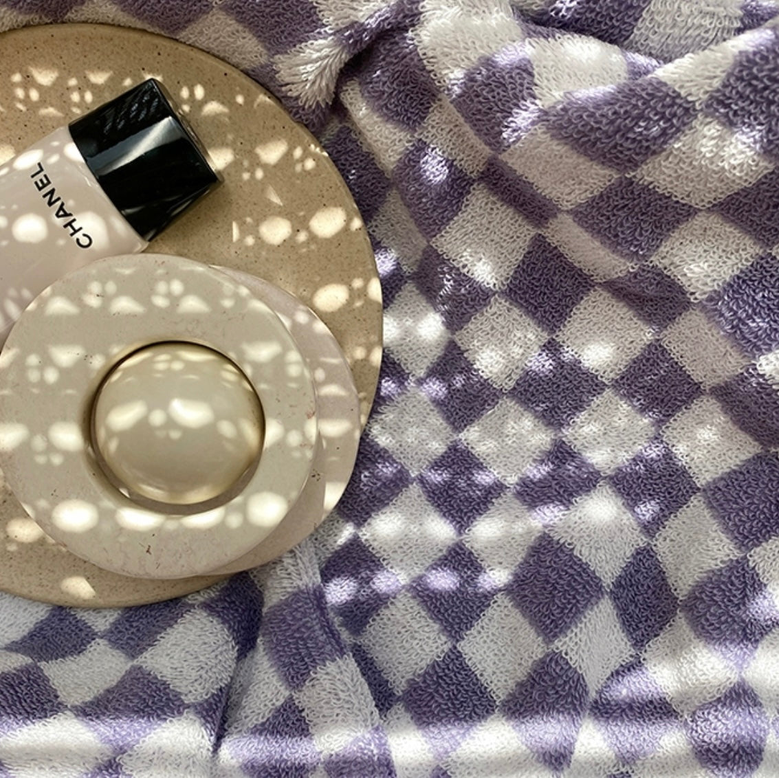 Checkerboard Face Towel