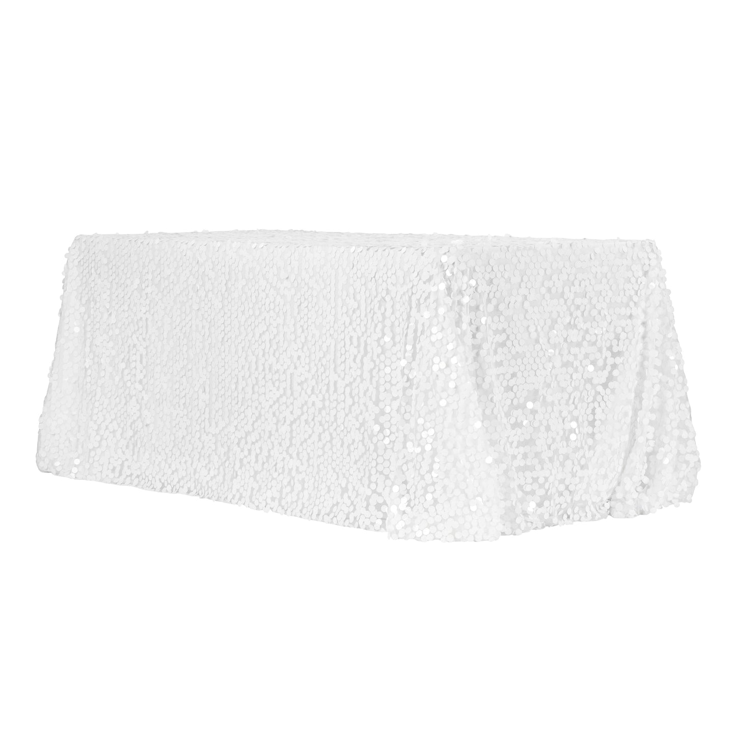 Large Payette Sequin Tablecloth 90"x156" Rectangular - White