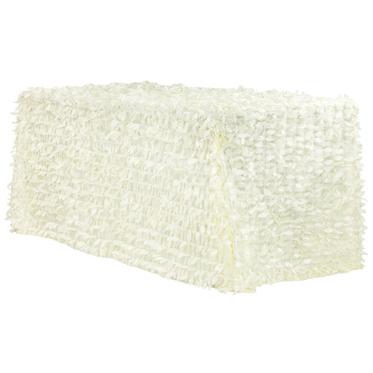 Leaf Petal Taffeta Tablecloth 90"x156" Rectangular - Ivory