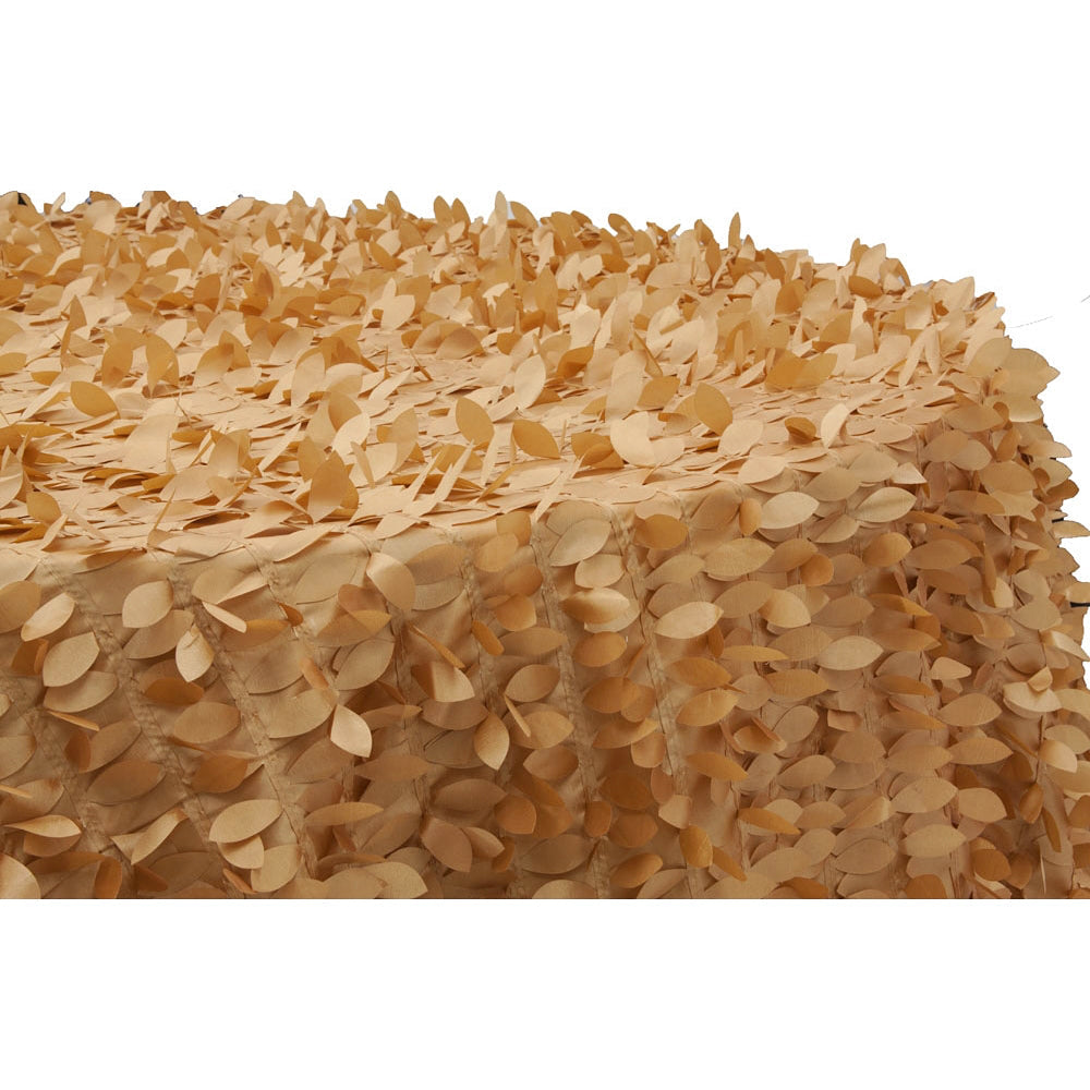 Leaf Petal Taffeta Round 120" Tablecloth - Gold