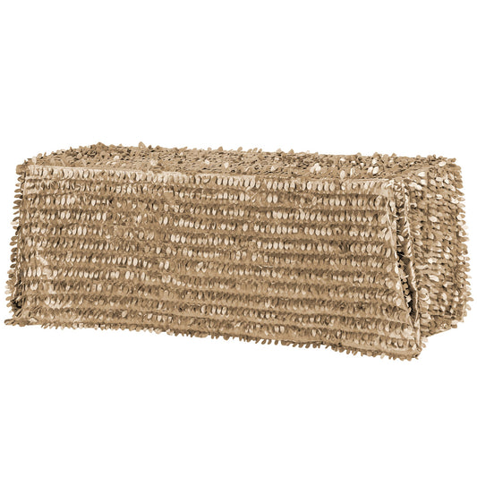 Leaf Petal Taffeta Tablecloth 90"x156" Rectangular - Champagne