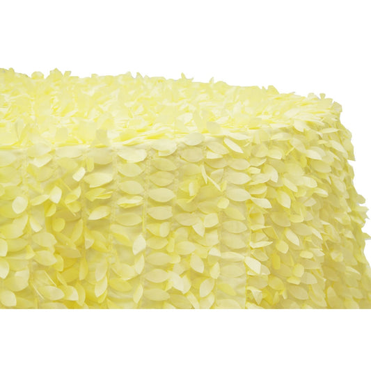 Leaf Petal Taffeta Round 120" Tablecloth - Yellow