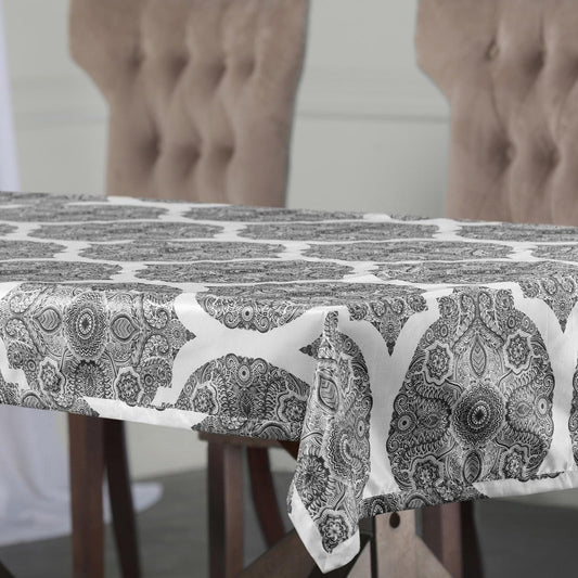 Royal Grey Designer Faux Silk Taffeta Outdoor Table Cloth