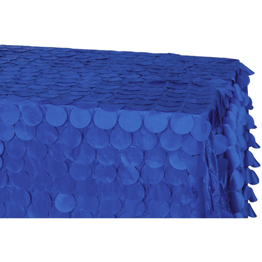90"x132" Petal Circle Taffeta Rectangular Tablecloth - Royal Blue