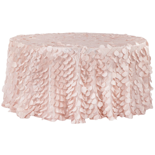 Petal Circle Taffeta Round 120" Tablecloth - Blush/Rose Gold