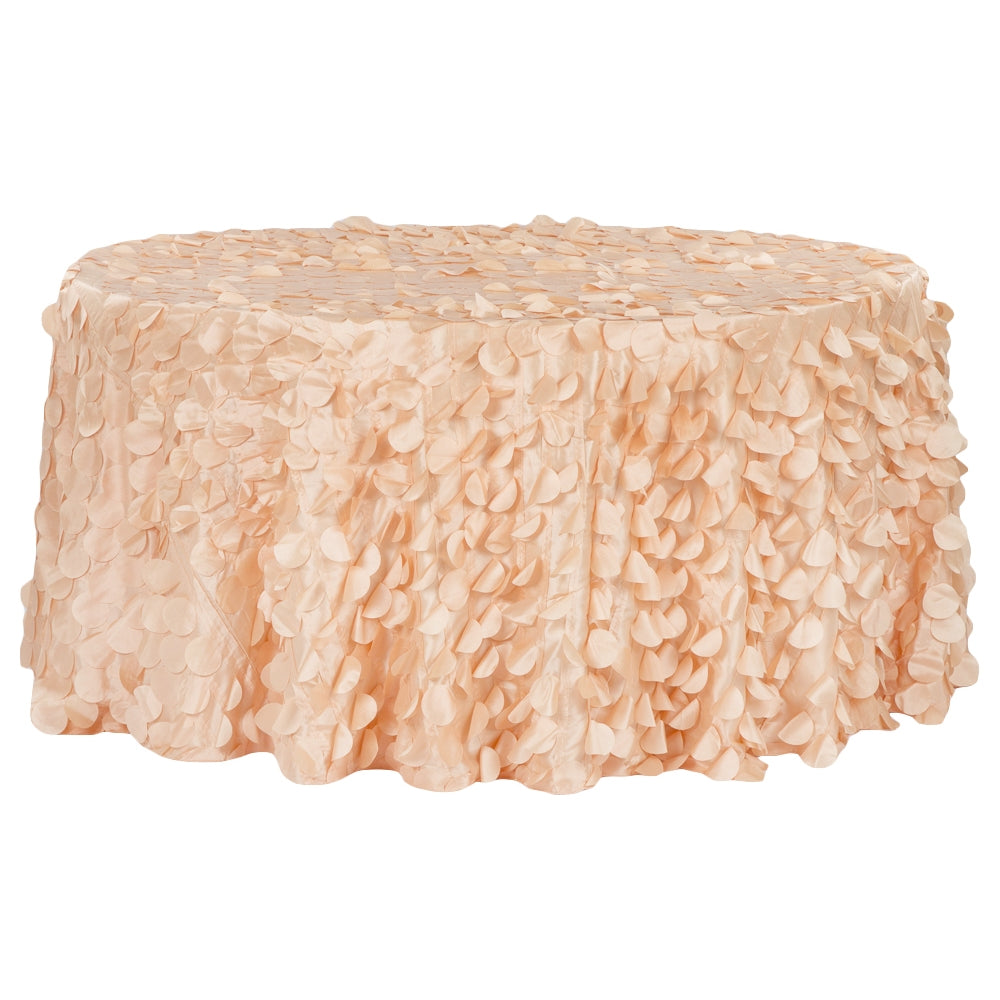 Petal Circle Taffeta Round 120" Tablecloth - Peach