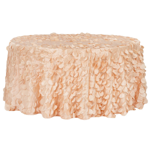 Petal Circle Taffeta Round 120" Tablecloth - Peach