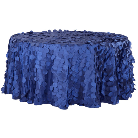 Petal Circle Taffeta Round 120" Tablecloth - Royal Blue