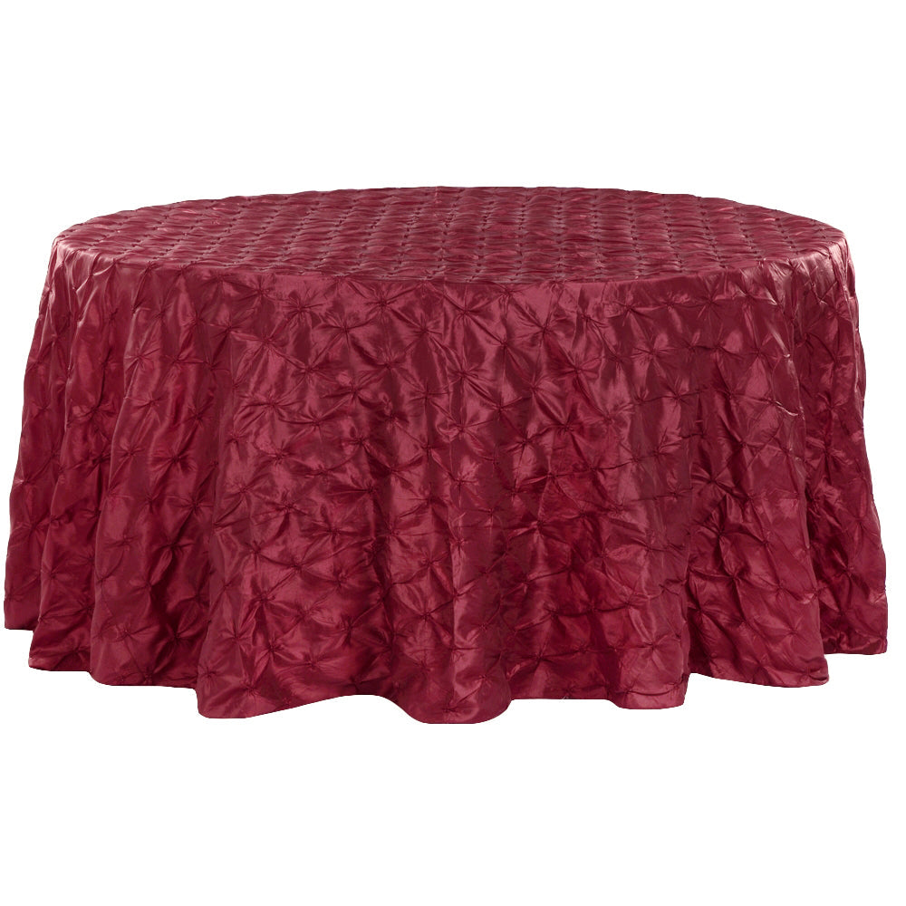 120" Pinchwheel Round Tablecloth - Burgundy
