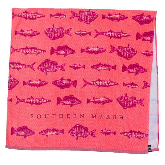 Riptide Beach Towel in Coral by Southern Marsh