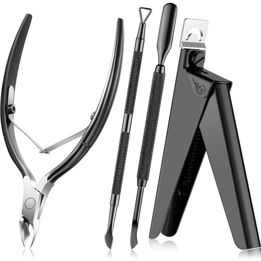 Nail Clippers 4in1 Set for Acrylic Nails - Black