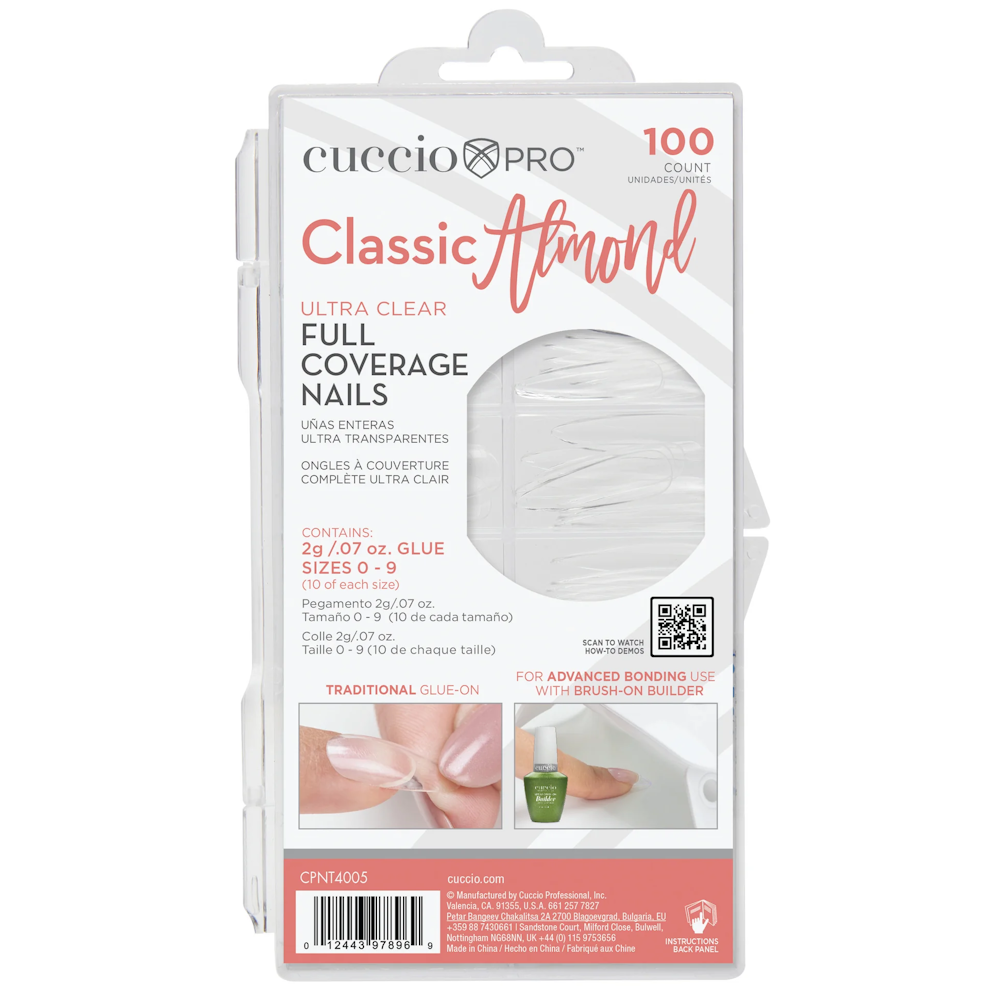 cuccio PRO Ultra Clear Full Coverage Nails - Classic Almond