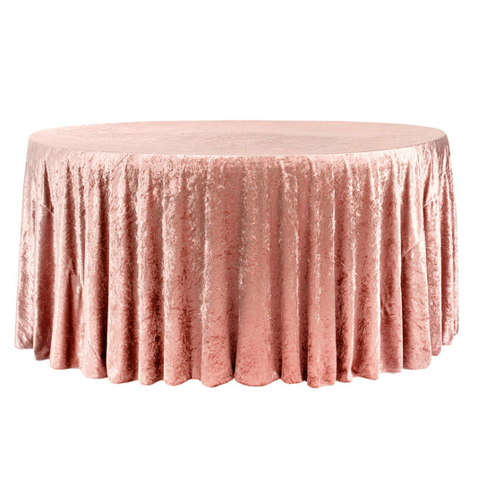 Velvet 120" Round Tablecloth - Cinnamon Rose