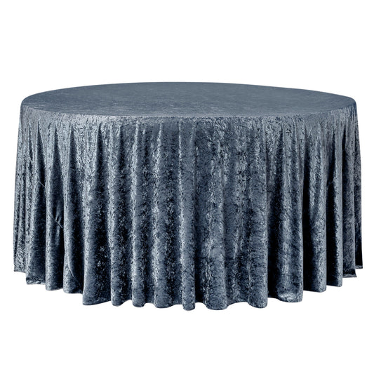 Velvet 120" Round Tablecloth - Dark Slate Blue