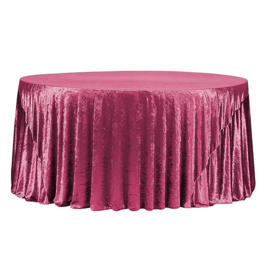Velvet 120" Round Tablecloth - Mulberry