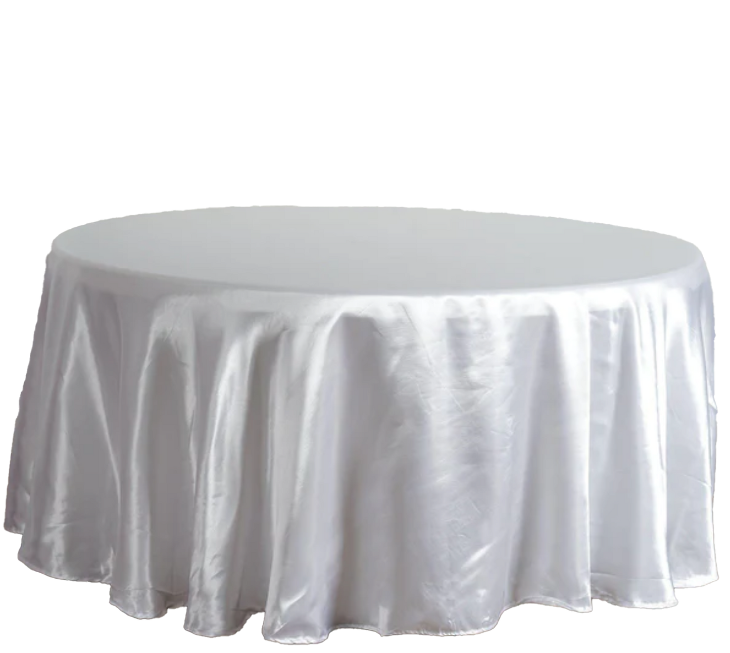 White Satin Round Tablecloth