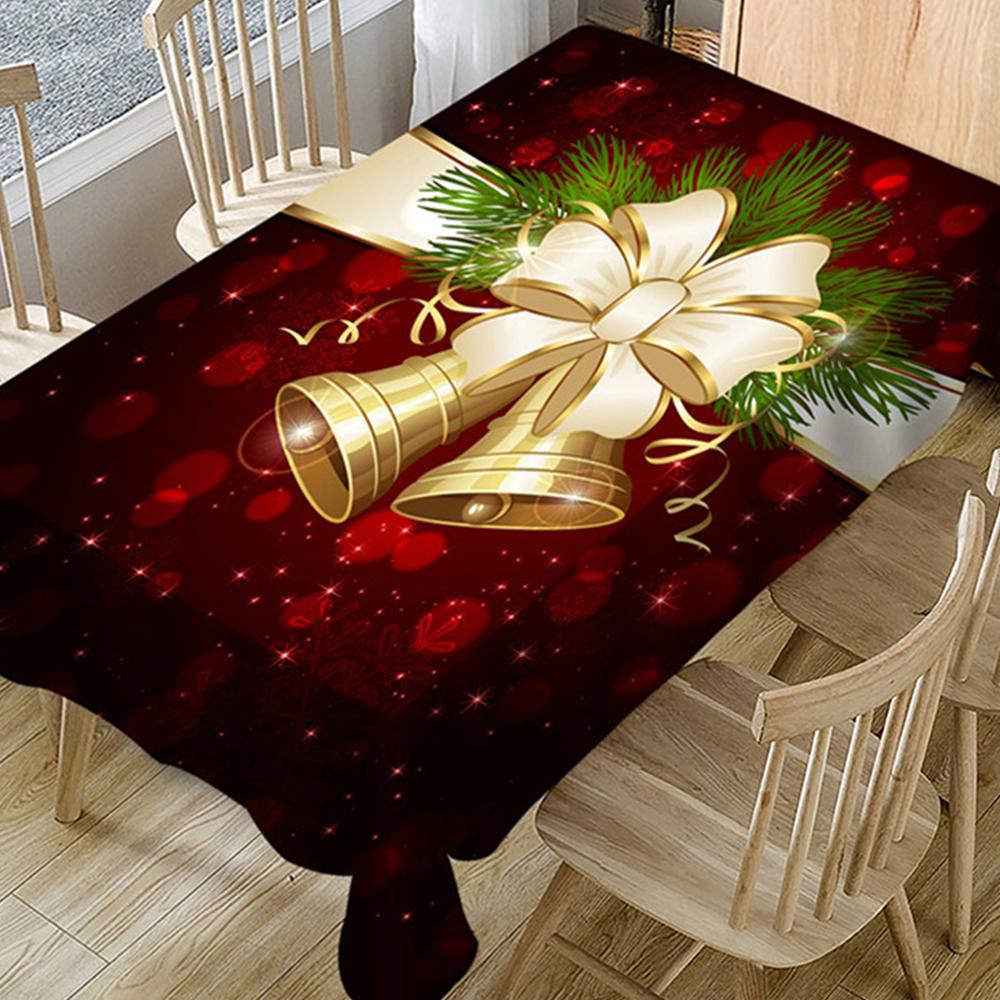 Christmas Bell Christmas Tablecloth,  Christmas Bell Tablecloth, Red New Year Tablecloth