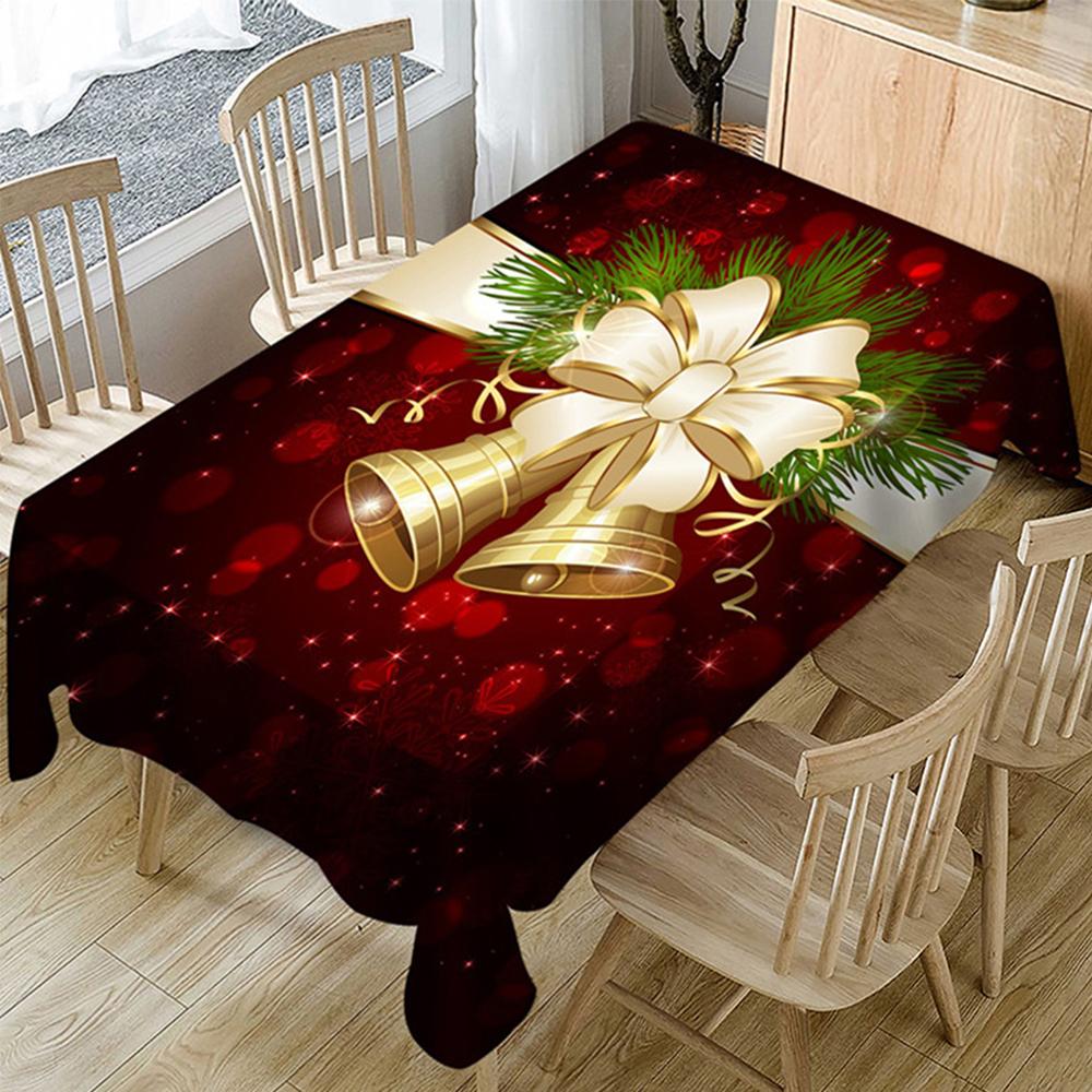 Christmas Bell Christmas Tablecloth,  Christmas Bell Tablecloth, Red New Year Tablecloth