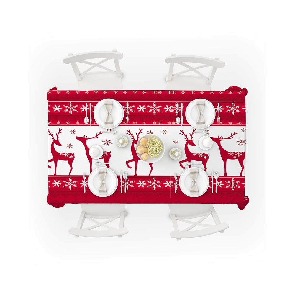 Christmas Reindeer Snowflakes Christmas Tablecloth New Year Tablecloth