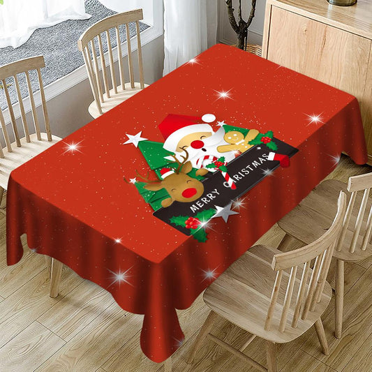 Merry Christmas Tablecloth, Santa Claus Christmas Tablecloth, New Year Tablecloth