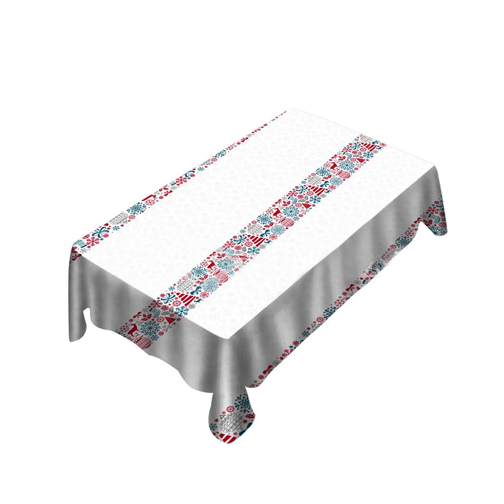 Christmas Tablecloth, White Christmas Tablecloth, New Year Tablecloth