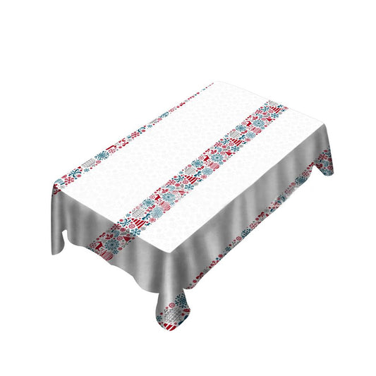 Christmas Tablecloth, White Christmas Tablecloth, New Year Tablecloth