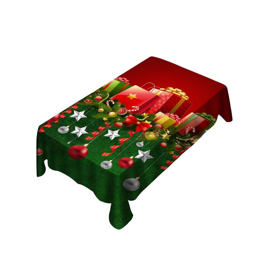 Christmas Gift Box Tablecloth, New Year Tablecloth Table Cover, Washable Table Cloths for Dinner, Parties, Holiday Decorations