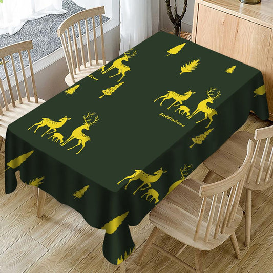 Christmas Reindeer Family Multi-Size Tablecloth, New Year Tablecloth Table Cover, Washable Table Cloths for Dinner, Parties, Holiday Decorations